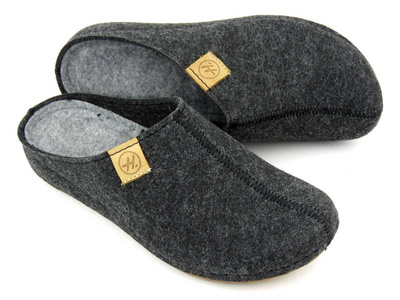 Filcowe kapcie damskie polskiej marki - HELIOS Komfort 104, grafitowe