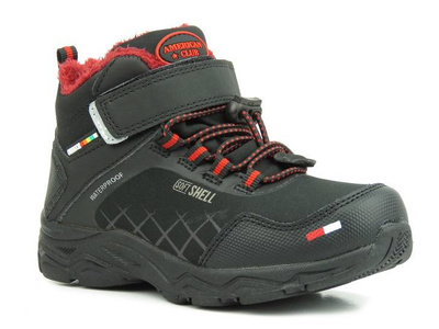 Śniegowce, trapery dziecięce - AMERICAN CLUB HL 28/22, czarne z czerwienią