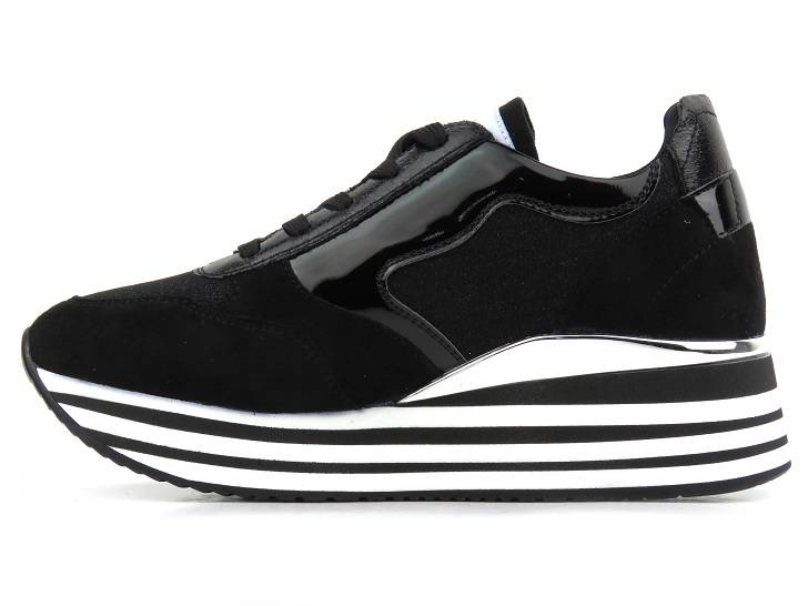 Sneakersy damskie na platformie - INBLU IN000224, czarne