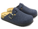 Filcowe kapcie damskie ze skórzaną wkładką - Inblu DJ-07, granatowe