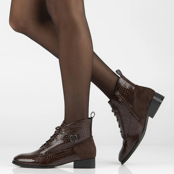 Trzewiki botki damskie - Filippo DBT4824/25, brązowe