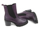 Wysokie, skórzane botki damskie na słupku - MARCO TOZZI 504 -M2582841, fioletowe
