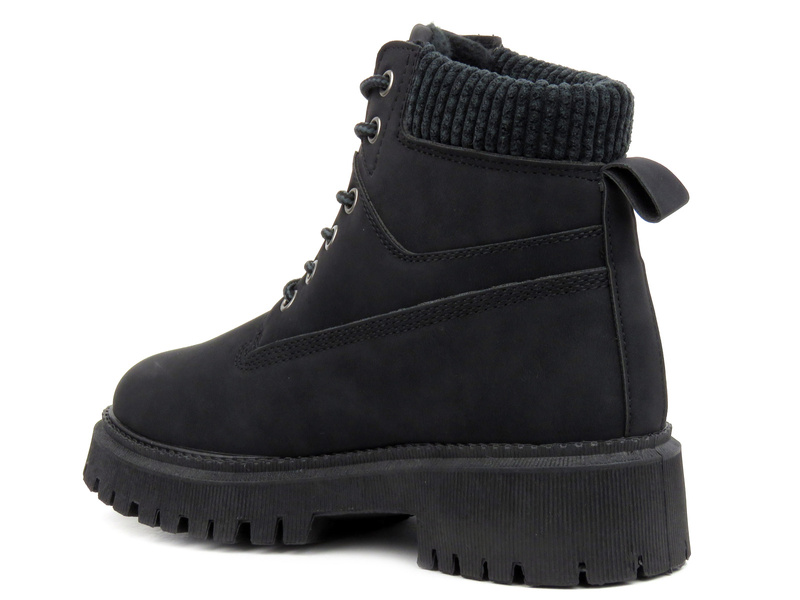 Trapery, ciepłe buty damskie zimowe - Cross Jeans MM2R4012, czarne