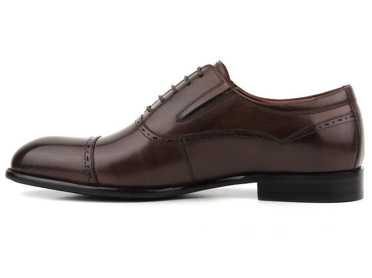 Eleganckie półbuty męskie, brogsy, oksfordy Brooman T83-294-AB44, brązowe