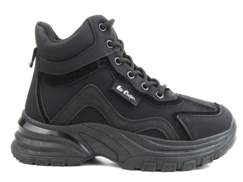 Trapery, śniegowce damskie na platformie - LEE COOPER LCJ-23-44-1976L, czarne