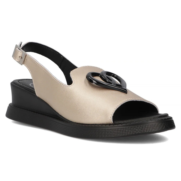 Skórzane sandały damskie złote Filippo DS6069/25