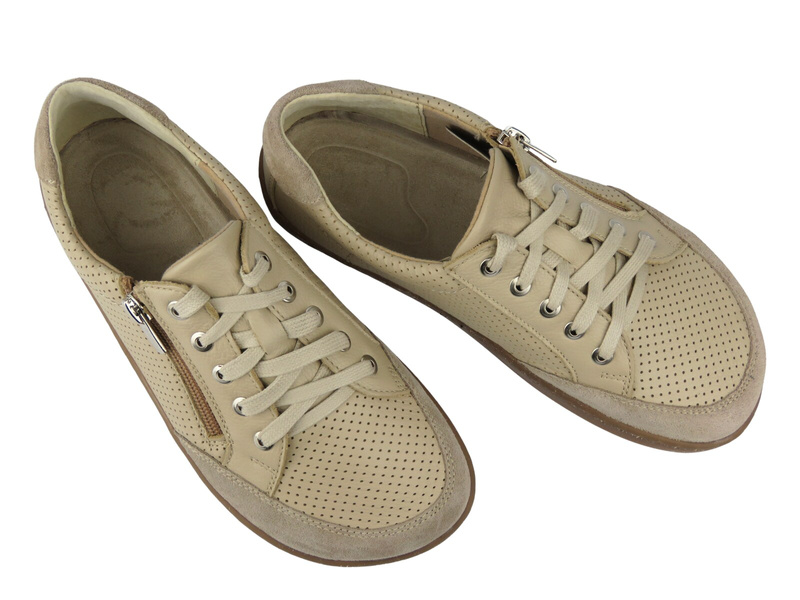 Damskie buty barefoot z naturalnej skóry Helios Komfort 470, ecru - PRZEDSPRZEDAŻ