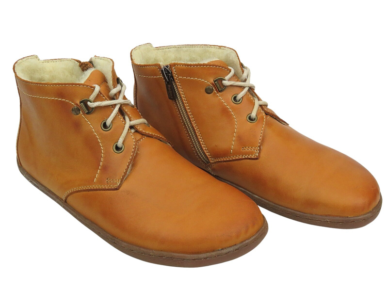 Barefoot botki minimalistyczne damskie jasnobrązowe Helios Komfort 501P