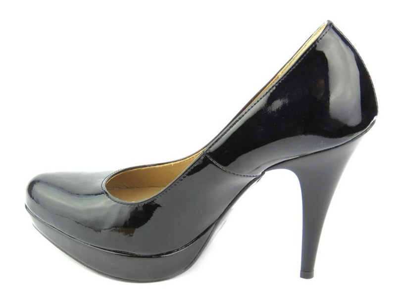 Lakierowane czółenka na szpilce - Kati 207, czarne