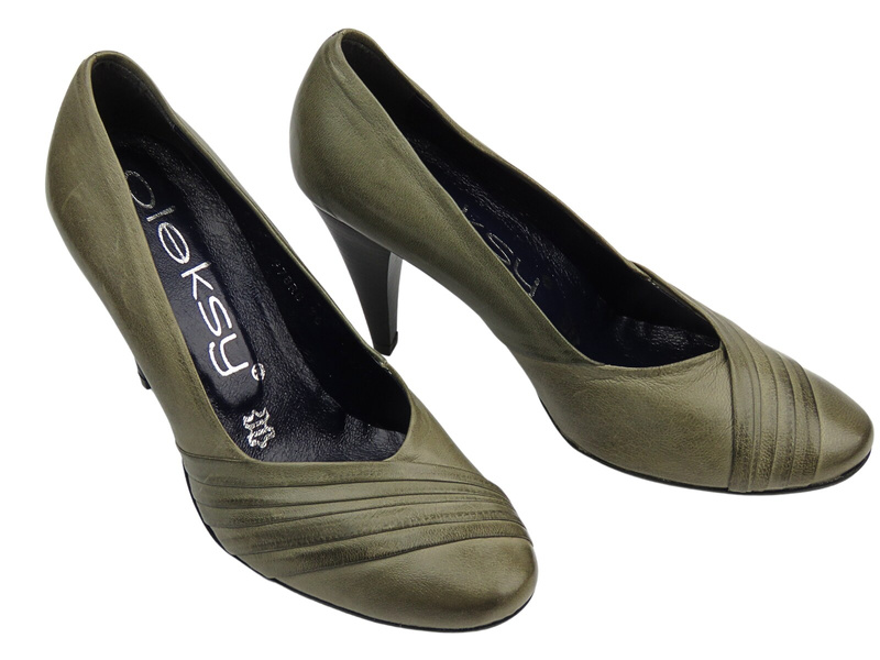 Czółenka na szpilce OLEKSY 978 khaki