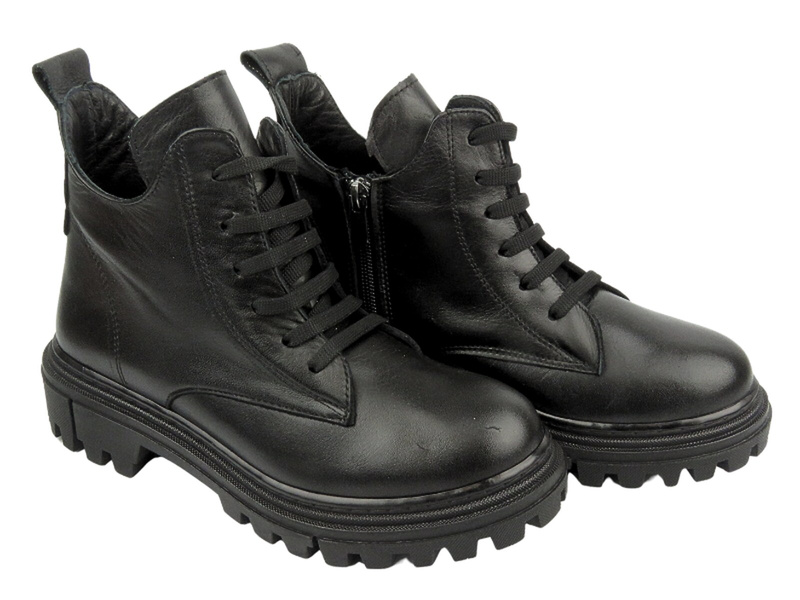 Trapery, trzewiki damskie - VACARRO 230012, czarne