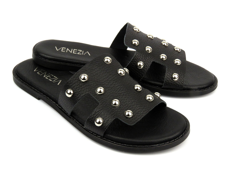 Klapki damskie - VENEZIA MRZ00092, czarne