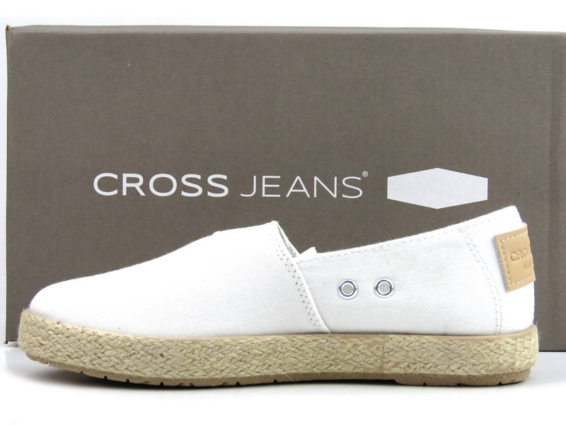 Espadryle damskie, półbuty na lato - CROSS JEANS JJ2R4001C, białe