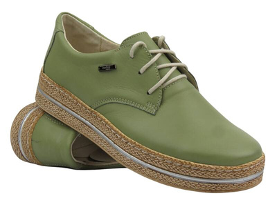 Półbuty damskie wiosenne a la espadryle - HELIOS Komfort 380, zielone 2