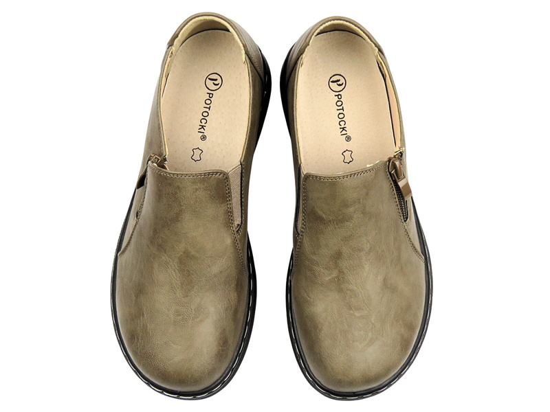 Półbuty damskie khaki Potocki 25-90352