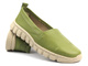 Skórzane półbuty, mokasyny damskie na wiosnę i lato - HELIOS Komfort 405, zielone