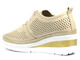 Sneakersy, półbuty damskie na koturnie - Helios 1304 beżowo-złote