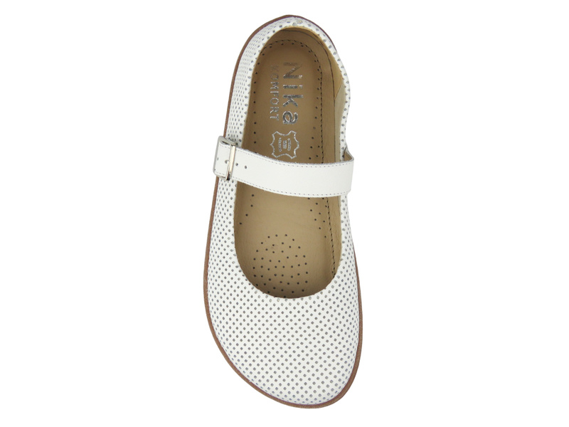 Barefoot skórzane minimalistyczne półbuty damskie Nika Komfort 1445, biały 2