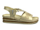 Skórzane sandały damskie na delikatnym koturnie - HELIOS Komfort 125, złote