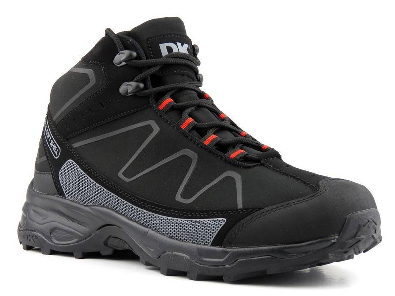 Buty trekkingowe męskie za kostkę - DK Aqua Soft Shell 2147, czarne