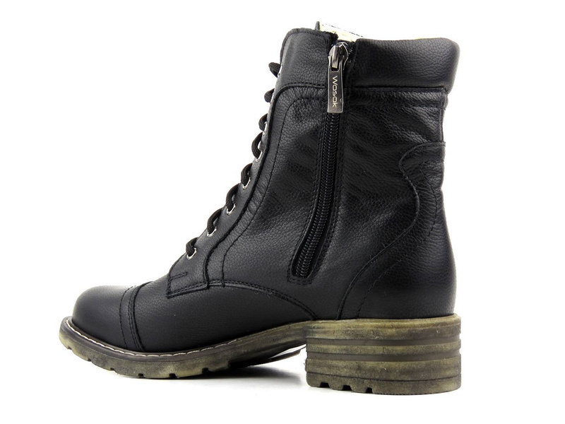 Ciepłe trzewiki, trapery damskie na zimę - WASAK 0546, czarne