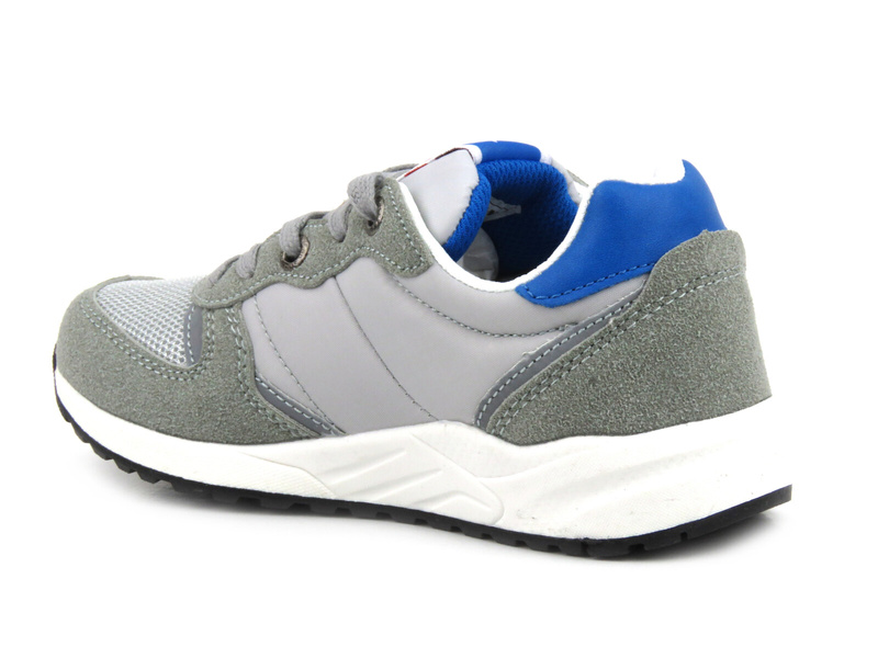 Sneakersy dziecięce sznurowane - AMERICAN CLUB ES 03/21, szare