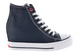 Trampki damskie na ukrytym koturnie - CROSS JEANS II2R4025, czarne