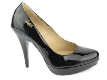 Lakierowane czółenka na szpilce - Kati 207, czarne