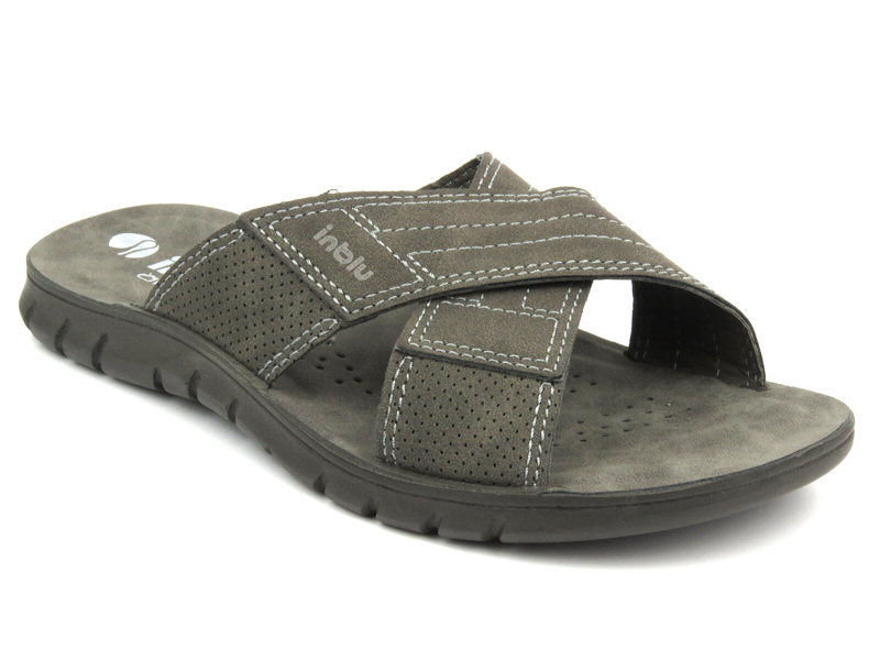 Wygodne klapki męskie- INBLU LINCE, szare