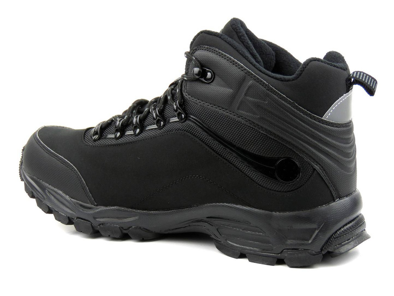 Wysokie trekkingi męskie z tkaniną SoftShell - AMERICAN CLUB WT53/23, czarne