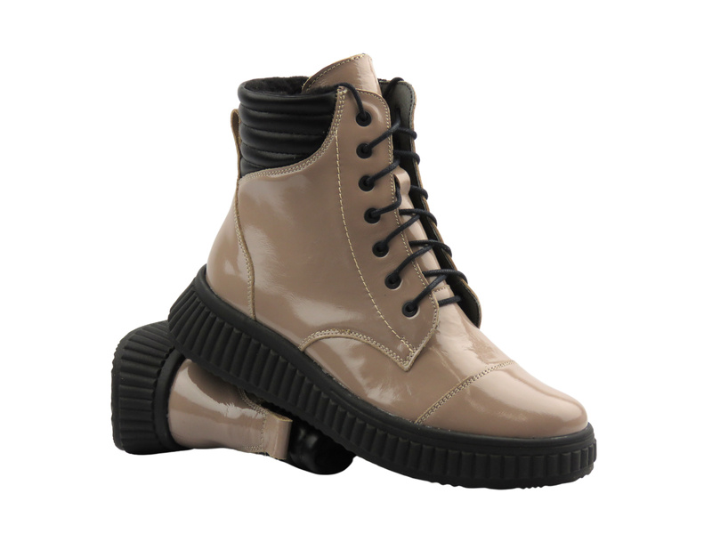 Botki damskie polskiej marki beżowe HELIOS Komfort 599