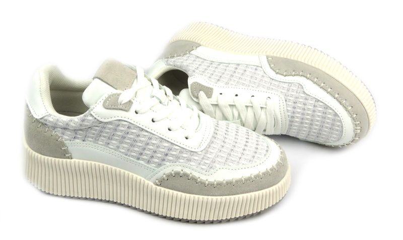 Buty sportowe damskie na platformie - BRIVIDO SHOES TW0815-09, szary