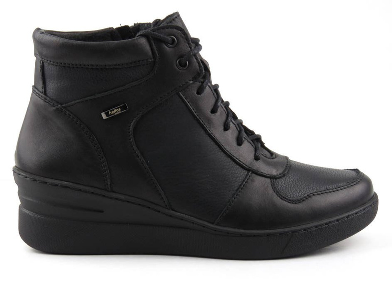 Czarne botki, sneakersy damskie na koturnie - HELIOS Komfort 597