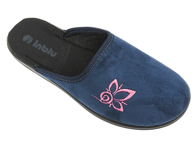 Kapcie Damskie Domowe - Inblu CU-2D Granat - Wsuwane