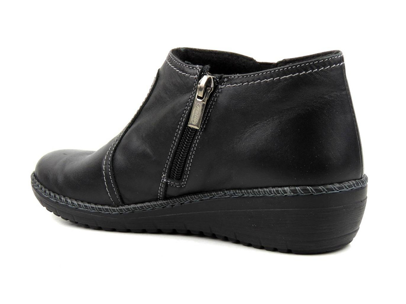 Wygodne botki damskie na suwak - HELIOS Komfort 525, czarne