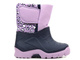 Ciepłe śniegowce dziecięce na rzep - Manitu 120003-59, fioletowe z serduszkami