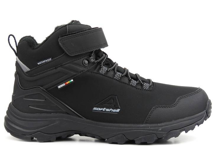 Śniegowce, trekkingi męskie z softshell i membraną - AMERICAN CLUB HL69/22, czarne