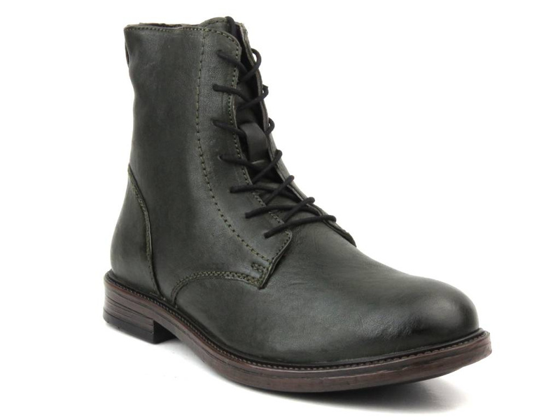 Skórzane botki męskie - Venezia 46902, zielone
