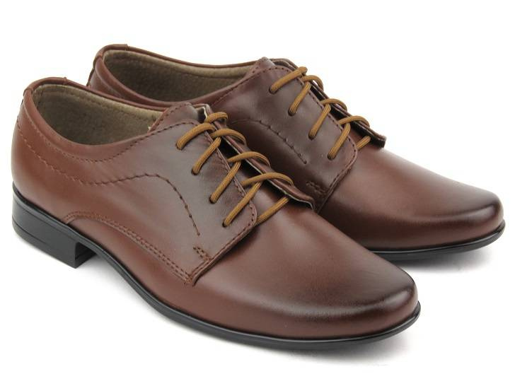 Eleganckie półbuty dziecięce, buty komunijne - Lukas J1, brązowe