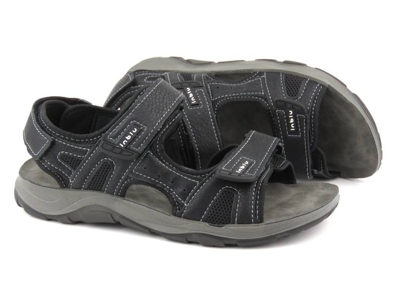 Wygodne, klasyczne sandały męskie - INBLU TO-06, czarne