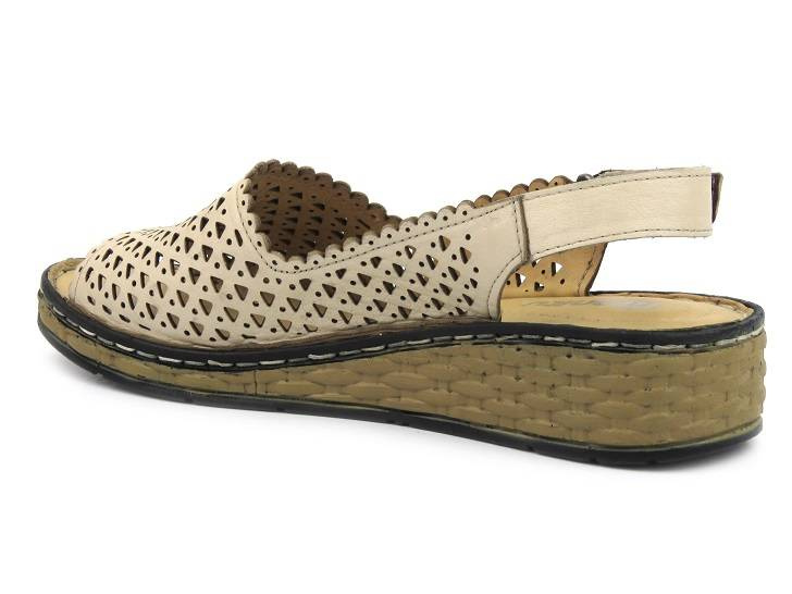 Sandały damskie z odkrytymi palcami - MANITU 910163-08, beżowe