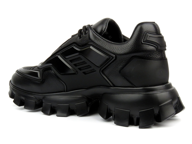 Sneakersy męskie na grubej podeszwie - JOHN DOUBARE QA758T-45L-A1256, czarne 