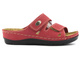 Wygodne klapki damskie ze skóry naturalnej - INBLU OE-02, czerwone