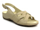 Skórzane sandały damskie - HELIOS Komfort 134, ecru