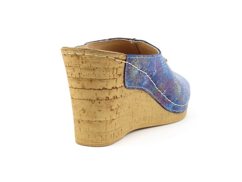 Miękkie klapki damskie na koturnie - Agxbut 500, granatowe