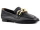 Mokasyny, lordsy damskie ze złotym łańcuchem - VENEZIA 0396801D, czarne