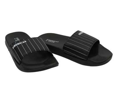 Klapki męskie sportowe czarne American Club NH 87/23