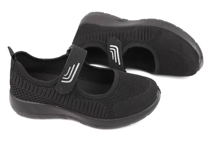 Półbuty, buty damskie na rzep - NEWS 22TX02-4695, czarne