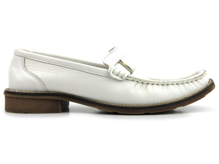 Skórzane mokasyny damskie HELIOS Komfort 624, białe