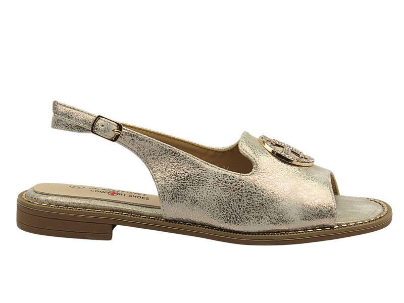 Sandały damskie- S. Barski KV51-002 złote